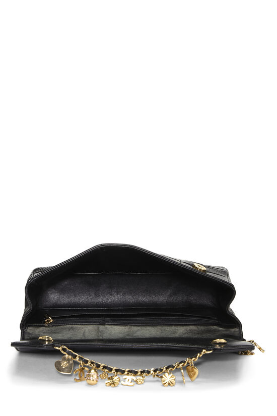 Black Lambskin Chocolate Bar Charms Shoulder Bag, , large image number 5